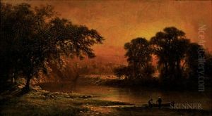 The Pond At Sunset by George Inness