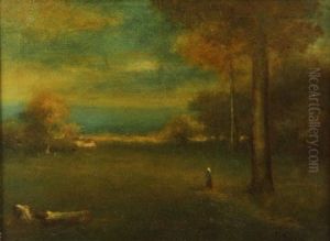 Sunset Landscape In Montclair, Nj by George Inness