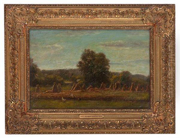 Field Scene With Haystacks - view 1