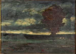 Lone Tree At Dusk by George Inness