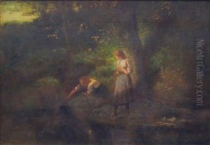 Girls Fishing by George Inness