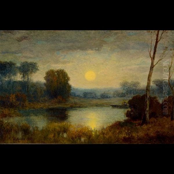 Sunset Landscape With A Quiet Pond - view 1