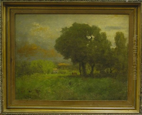 Landscape With Cows Resting Beside A Tree - view 1