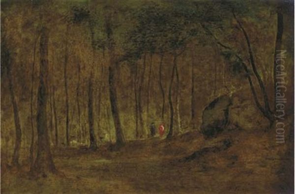 Figures In A Forest Interior - view 1