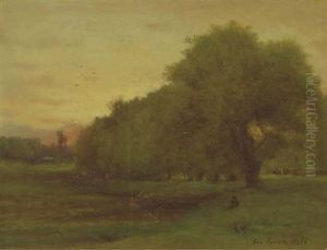 Landscape (+ Landscape Study, Verso) by George Inness
