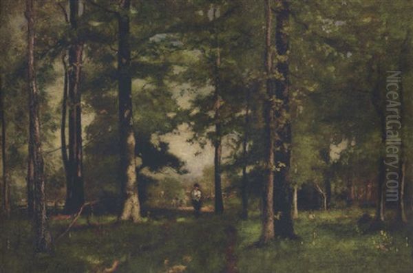 Opening In The Woods With Figure - view 1