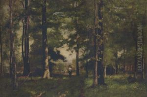 Opening In The Woods With Figure by George Inness