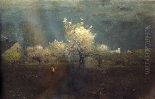 Apple Orchard, Spring Showers - view 1
