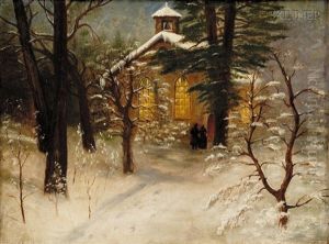 Evening Service, Old Baptist Church by Albert Babb Insley