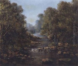 Two Figures Fishing By A River Two Figures Fishing By A River