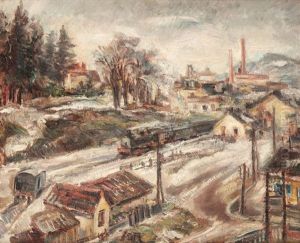 Railway Station At Prahova Valley by Petre Iorgulescu Yor