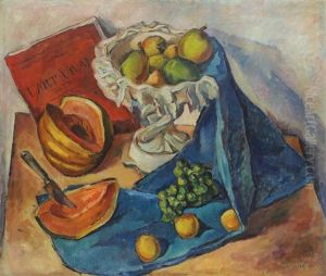 Still Life With Blue Towel by Petre Iorgulescu Yor