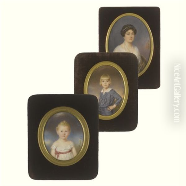 Portraits Of Member's Of The House Of Bourbon-parma (3 Works, Various Sizes) - view 1