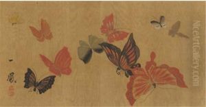 Group Of Butterflies