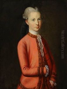 Portrait Of A Young Gentleman In A Red Jacket by Paul Ipsen
