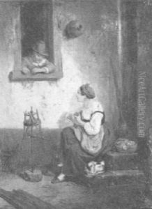 Woman Winding Yarn by Eduard A. Ireland