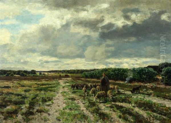 Shepherd And His Flock In The German Lowlands 1896 - view 1