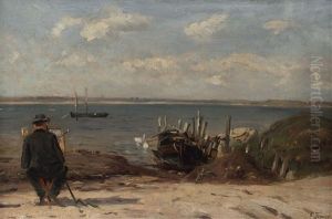 Maler Am Ostseestrand by Carl Irmer