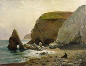 Ruhige Brandung An Der Felskuste Von Cornwall by Carl Irmer