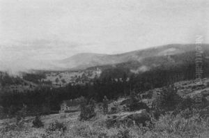 Harzlandschaft Mit Dem Ort Schierke Und Dem Brocken by Carl Irmer