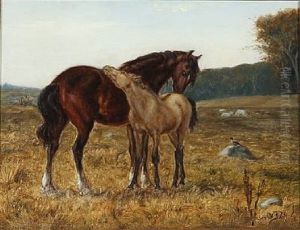 A Horse And A Foal by Valdemar Irminger