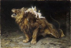 Amor Auf Dem Rucken Eines Brullenden Lowen by Valdemar Irminger