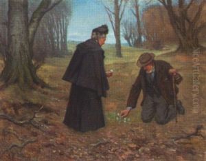 Gamle Venner, Forarsskov Med Aeldre Par Der Plukker Anemoner