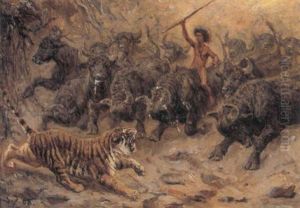 Motiv Fra Kiplings: Junglebogen, Shere Khans Endeligt by Valdemar Irminger