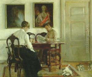 Interior Med Figurer by Valdemar Irminger