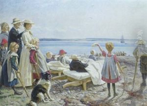 Motiv Fra Kysthospitalet Pa Refnaes, Juli 1907 by Valdemar Irminger