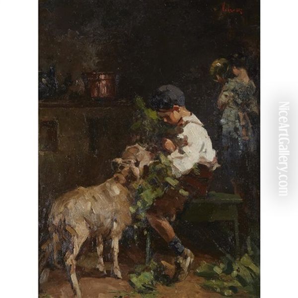 Boy With Lamb - view 1