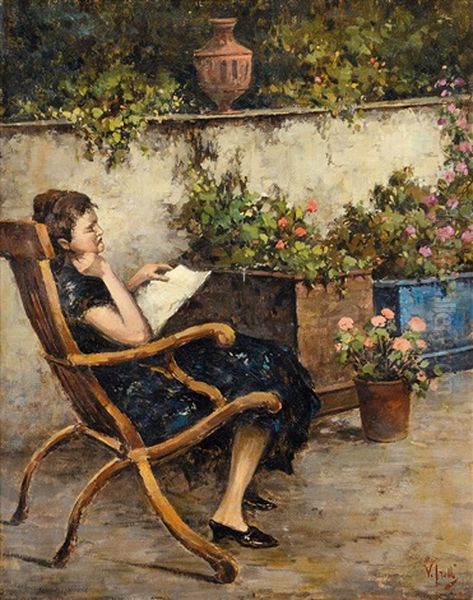 Giardino Con Ragazza In Lettura - view 1