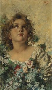 Girl With Flowers by Irolli Vincenzo