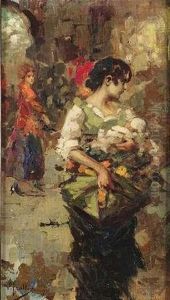 Junge Mutter Mit Ihrem Kind Vor Einer Altstadtkulisse by Irolli Vincenzo