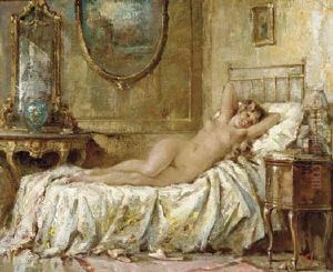 A Reclining Nude On A Bed A Reclining Nude On A Bed