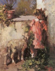 Bambina Con Agnellino Bambina Con Agnellino