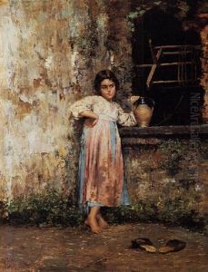 Young Girl At The Fountain by Irolli Vincenzo