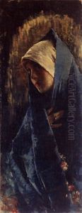 Jeune Femme Au Chale Bleu by Irolli Vincenzo