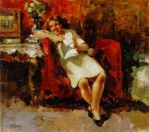 Lesendes Madchen Im Sessel by Irolli Vincenzo