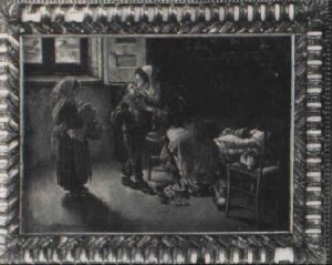 Interior Farmhouse Scene Of A Woman And Children by Irolli Vincenzo