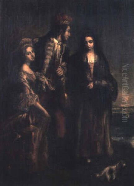Lady Bruce Of Symbister, Her Daughter Lady Emilia And Captain Henderson... - view 1