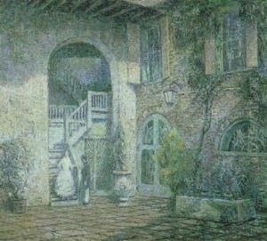 Courtyard In Moonlight by Wilson Henry Irvine