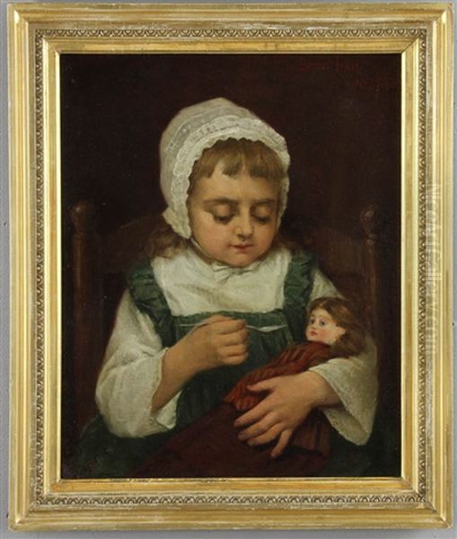 Portrait Of Young Girl With Doll - view 1