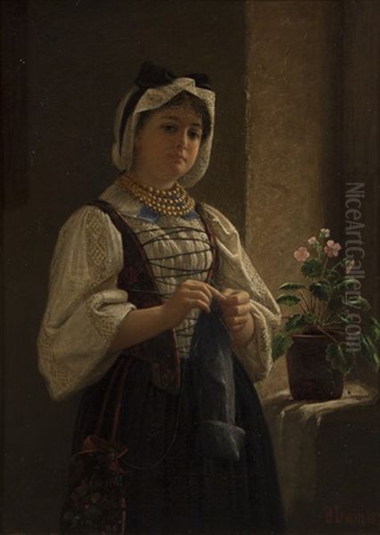 Untitled (portrait Of A Girl Knitting) - view 1