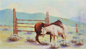 Two Horses In A Sage Corral Two Horses In A Sage Corral