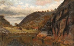 Landskap Med Vaningshuset Borgen, Holskogkilen by Olaf Isaachsen