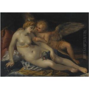 Venus And Cupid by Pieter Fransz Isaacsz