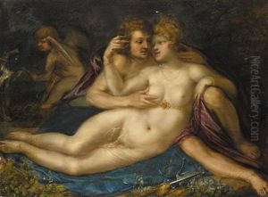 Mars And Venus With Cupid by Pieter Fransz Isaacsz