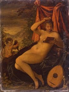 Venus And Cupid by Pieter Fransz Isaacsz