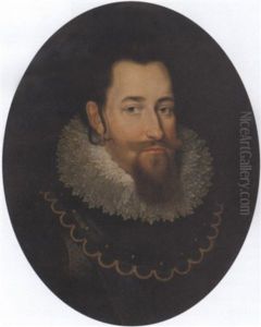 Portrait Of Christian Iv, King Of Denmark And Norway, In A Black Doublet With A Steel Gorget And A Lace Ruff